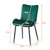 Set of 2 Dining Chairs Velvet Padded Seat Metal Legs High Back Chairs Kitchen UK