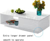 Modern High Gloss Coffee Table With Storage Drawer For Living Room White Black