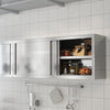 Commercial Stainless Steel Wall Cabinet Hanging Cabinet Sliding Doors Cupboard