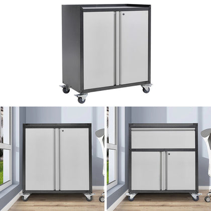 Metal Filing Cabinet Storage Organize Lockable HomeOffice Mobile 2-Door Cupboard