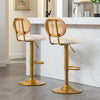 Bar Stools Set of 2 Dining Chair Swivel Velvet Pub Bar Lounge Chairs NS