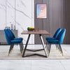 Dining Table & Chairs Set 4/6 Velvet Fabric Padded Seat Kitchen Furniture