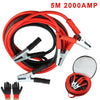 2000AMP 5M Jump Leads Car Van Booster Cables Starter Clamp Heavy Duty and Gloves