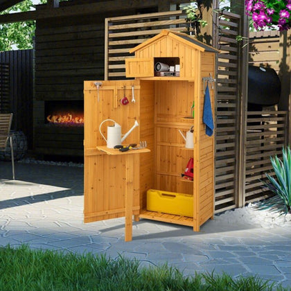 Garden Storage Shed 180CM Tall Outdoor Storage Cabinet Utility Tool Organizer