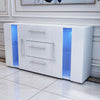 Modern Sideboard Display Cabinet Cupboard High Gloss 2 Doors 3 Drawers LED
