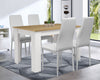 Wood Dining Table and Chairs 4 / 6 Set Pu Leather Seat Kitchen Room Furniture