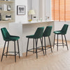2x Velvet Green Bar Stool Kitchen Counter Breakfast Chair Pub Restaurant Cafe