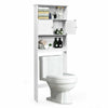 Over Toilet Cabinet Freestanding Washing Machine Rack W/ Open Shelves and Doors