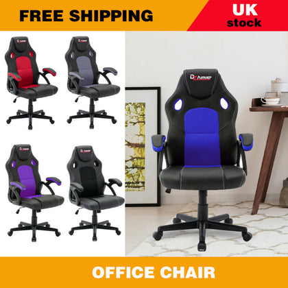 Office Chair Swivel Mesh Seat Executive Adjustable Racing Lift Gaming PU Leather