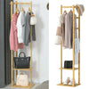 Bamboo Garment Coat Clothes Rack Stand Hat Shoe Wooden Hanger Holder Shelf Tidy