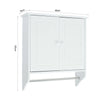 Bathroom White Wall Cabinet Vanity with Towel Rack Rail Storage Cupboard Shelves