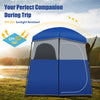 Double-Room Camping Shower Tent Changing Room Privacy Tent W/ Ground Stakes