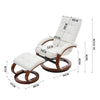 PU Leather Swivel Chair Recliner Armchair Home Lounge Sofa Chair With Footstool