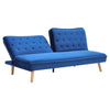 3 Seater Blue Click Clack Sofa Bed Velvet Fabric Recliner Settee Couch Sofabed