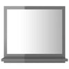 Cloakroom Bathroom Mirror with Shelf High Gloss Grey 40x10.5x37 cm Chipboard