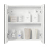 Double Door Bathroom Mirror Cabinet Cupboard Storage Shelf Wall Mounted White