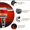 Patio Heater Gas Powered Steel Outdoor Heating Catering with Wheels 5-13KW Black