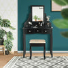 Vanity Table Set Make up Dressing Table Desk Cushioned Stool W/ Rotating Mirror