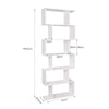 Bookcase Bookshelf Tall Wooden 6 Tier Display Shelf for Living Room Office White