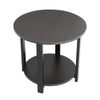 2 Tier Wood Metal Coffee Round Table Storage Sofa Bed End Side Coffee Table 50cm