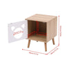 NICEME Wooden Bedside Table with Cat Cave Cat House Bedside Cabinet Nightstand