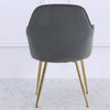 2pcs Dining Chairs Matte Velvet Seat Metal Gold Legs Kitchen Chair Home Office