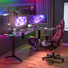 L-Shape Corner Gaming Desk Computer PC Workstation Writing Table with LED Lights