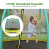 7FT Kids Trampoline Safety Jumper Rebounder Enclosure Net Indoor Outdoor Play