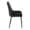 2x Black Velvet Cushion Seat Back Dining Chairs Set Metal legs Reception Chair