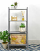 4 Tier Grey Wooden Ladder Shelves Storage Shelf Racks Display Bathroom Shelve