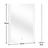 White Bathroom Mirror Wall Mounted Hanging 3 Colors LED Lights Dimmable IP44