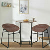 2PCS Bar Stools Kitchen Stool Chair Cozy Barstools Leather Padded Seat Steel Leg