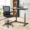 Height Adjustable Laptop Table Mobile Sit Stand Converter Lifting Desk W/ Wheels
