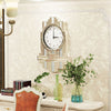 Oversize Silver Mirrored Crystal Wall Clock Glitter Surface Vertical Mount Clock