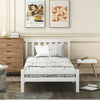 White Single Bed 3ft Solid Wooden Bed Frame Adult, Children Bed 90 x 190 cm
