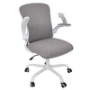 Fabric Office Chair Task Computer Desk Chairs 30° Rocking Seat Padded Arms Grey