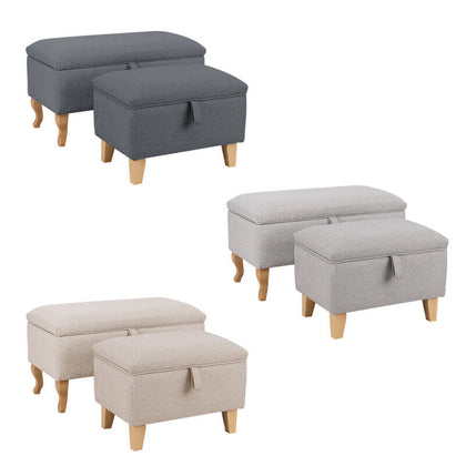 Modern Storage Footstool Ottoman Blanket Box Seat Pouffe Toy Box Door Shoe Stool