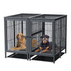 Heavy Duty Dog Cage Strong Metal Crate Pet Playpen Kennel Partition for 2 Dogs
