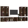 8 Piece TV Cabinet Set Brown Oak Engineered Wood I5A9