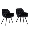 2/4X Dining Chairs Velvet Padded Seat Metal Legs Kitchen Chair Home Office Set