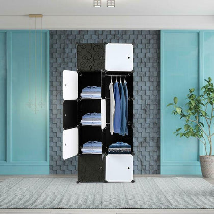 10 Cube DIY Wardrobe Cupboard Cabinet Organizer Stackable Storage Shelves UK