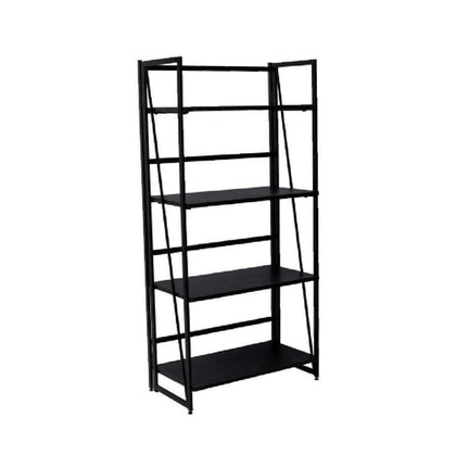 4-Tier Storage Shelves Ladder Bookshelf Industrial Bookcase Unit Vintage Gray