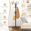Wooden Coat Rack Hat Hanger Free Standing Hallstand Umbrella Stand with 12 Hooks