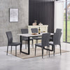 Grey Dining Table and Chairs 4/6 Set Retro Dining Room Chair Kitchen Home Office