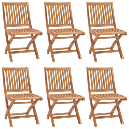 Folding Garden Chairs 6 pcs Solid Teak Wood Q7C8