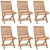 Folding Garden Chairs 6 pcs Solid Teak Wood Q7C8