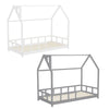 Single Kids Floor Beds Pine Wood House Bed Frame Toddler Children Bedstead Cabin