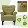 Modern Accent Chair Upholstered Button Single Sofa Wooden High Back Armchair