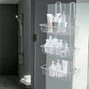 Chrome Hanging Over Door Bathroom Shower Caddy 3 Tier Storage Basket Organizer