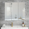 Mirrored Bathroom Cabinet LED White 1/2/3 Doors Mounted Cupboard Wall Mounted